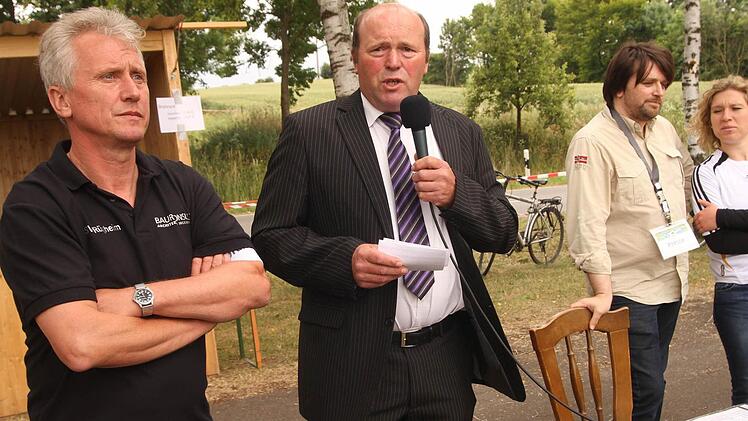 Organisator Thomas Hein und Zweiter Bürgermeister Reinhold Giebfried (von links) bei der Eröffnung und Begrüßung.