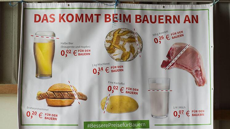 Mit diesem Plakat will der Bauernverband auf die katastrophalen Preise aufmerksam machen.