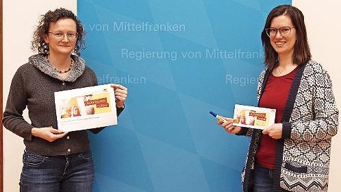 Ansprechpartnerinnen des digitalen Landfrauenforums sind Martina Kladny (links) und Carolin Mayer vom Bereich „Ernährung und Landwirtschaft“ der Regierung von Mittelfranken.