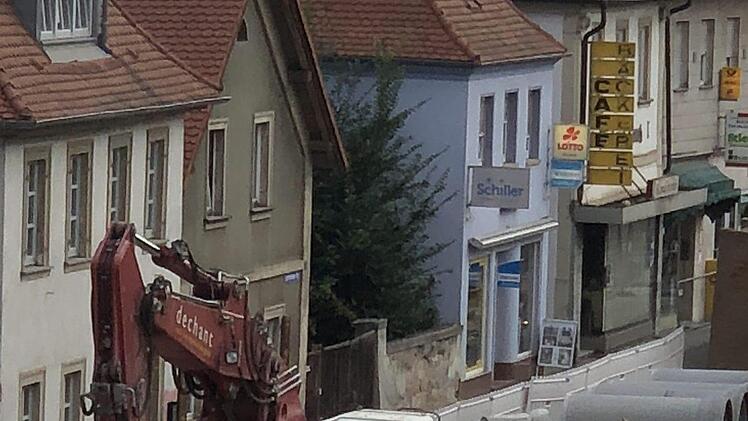 Am Hallstadter Marktplatz wird gearbeitet.Foto: Stadt Hallstadt