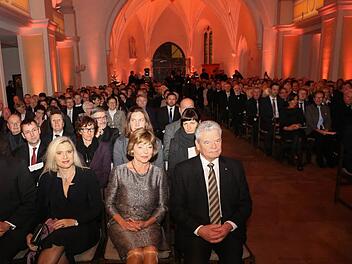 Ein Blick in die Morizkirche; vorne rechts Bundespräsident Joachim Gauck Foto: Barbara Herbst