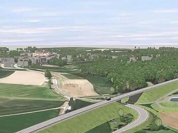 Ausschnitt der geplanten Westumgehung Neunkirchen am Brand mit der Unterführung Richtung Ebersbach Illustrationen: Staatliches Bauamt Bamberg