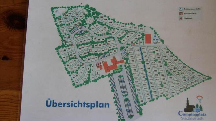Der Lageplan des Campingplatzes.