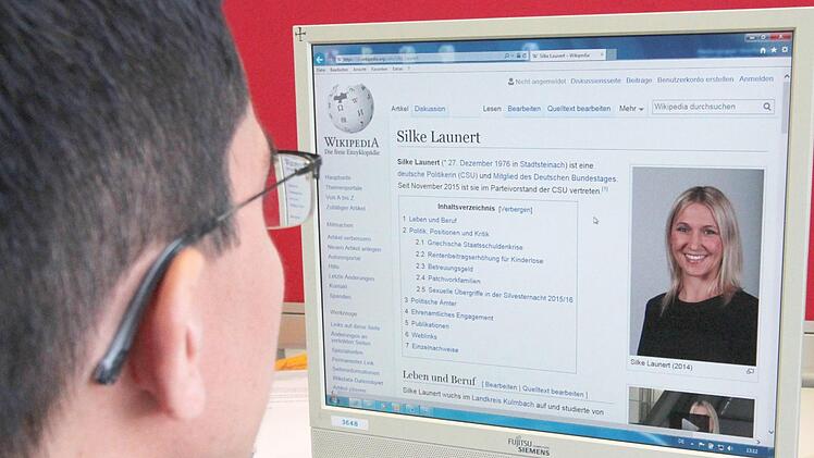 Wer  den       Wikipedia-Beitrag  über   Abgeordnete    aufruft (unser Foto zeigt MdB Silke  Launert,  CSU)    muss        damit rechnen,      tendenziöse  Beiträge              zu lesen.             Josef Hofbauer