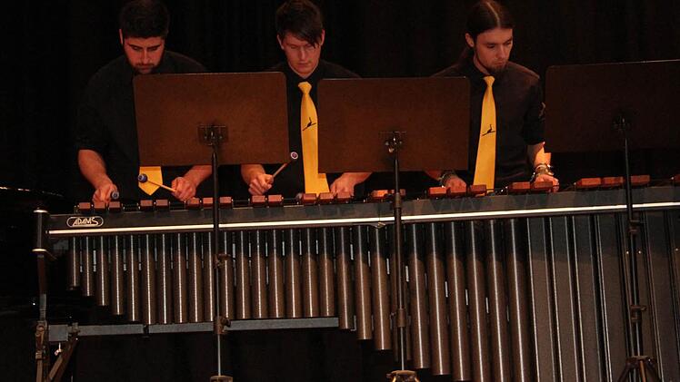 Florian Kirchner, Philipp Göller und Frank Diller begeisterten als Marimba-Trio.