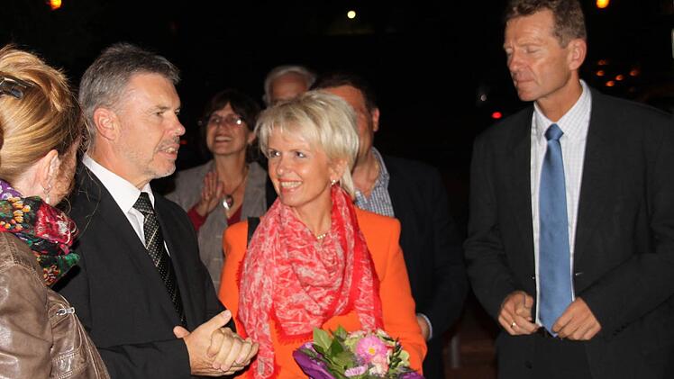 Erste Gratulanten: FW-Kreisvorsitzender Paul Streng und Landtagsabgeordneter Günther Felbinger.