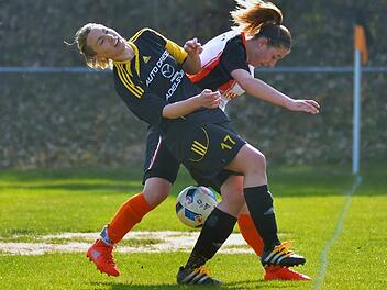 Die Adelsdorferinnen um Nicole Mönius (schwarzes Trikot) gerieten im Derby bei den Gremsdorfer "Bixn" in Rückstand, drehten die Partie aber noch vor der Pause zu ihren Gunsten. Foto: Picturedreams