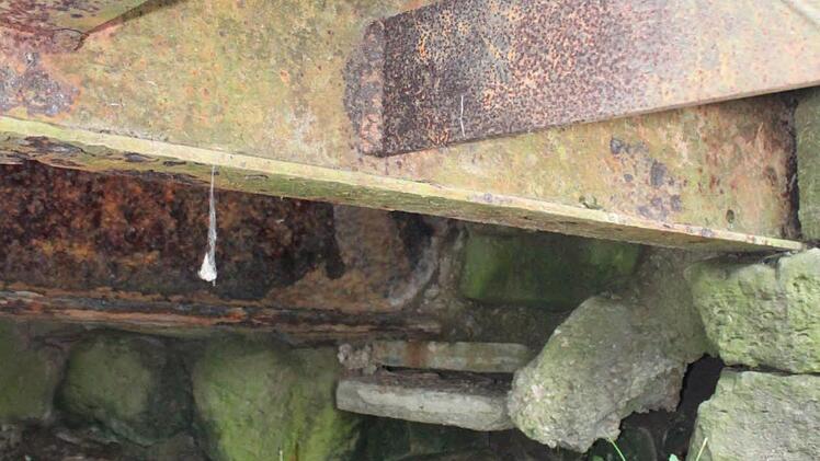 Rost und Gammel am Mühlbach-Steg im Rosengarten. Foto: Mäuser
