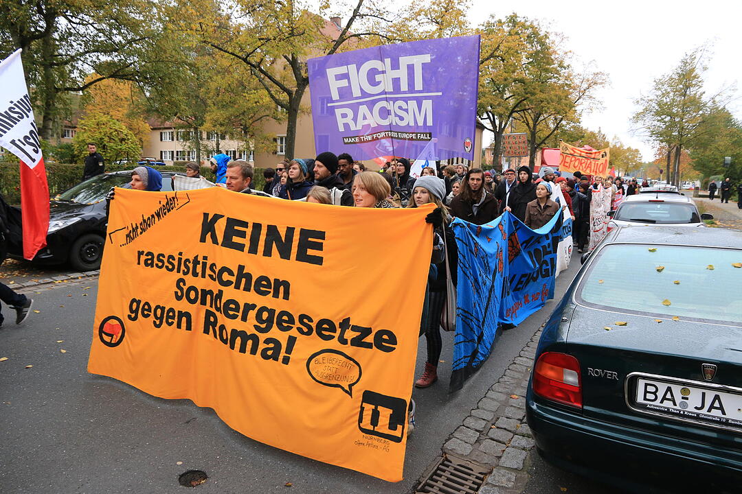 Linke Demo gegen Balkanzentrum Bamberg