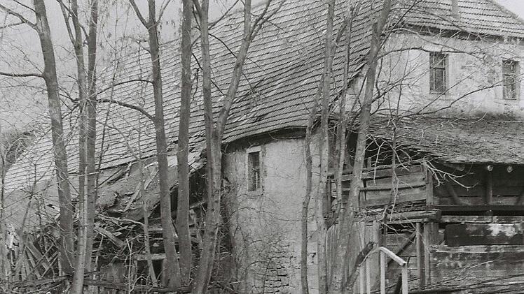 Blick über den Steg auf die Mühle 1974 BILD: Archiv Kuther