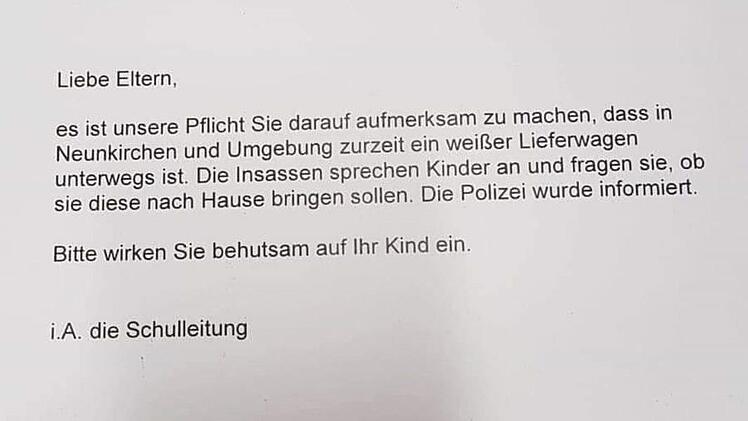 Das Lehrerkollegium der Mittelschule verfasste einen Brief als Reaktion auf die anhaltenden Hinweise.  Schreenshot: inFranken.de