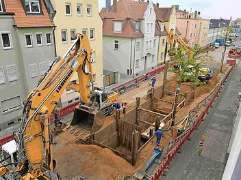 So sah die Baustelle in der Hallstadter Straße zwischen dem Laubanger und Thorackerstraße aus. Foto: Ronald Rinklef