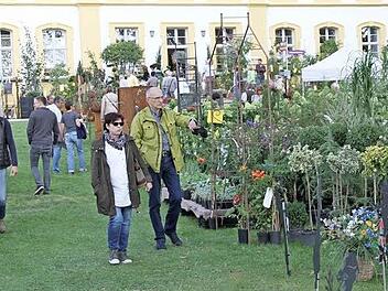 Die Besucher flanierten zwischen den Ausstellungsständen auf Schloss Jägersburg.  Fotos: Mathias Erlwein