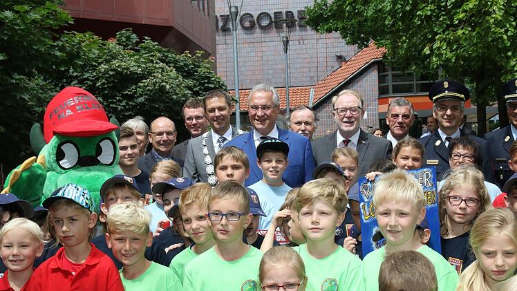 Impressionen vom Blaulichtempfang mit Minister Joachim Herrmann in Rödental. Foto: Michael Stelzner