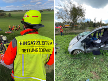 Köditz: Pkw kommt von der Fahrbahn ab und überschlägt sich mehrfach - eine Person schwer verletzt