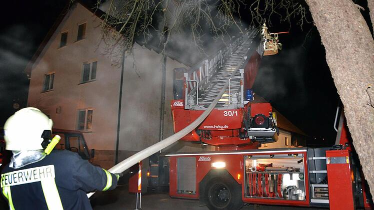 Brand in Frauenroth am 28. November. Foto: Peter Rauch