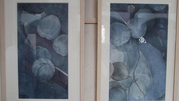 Der plastische Effekt der Zeichungen entsteht dadurch, dass die Künstlerin verschiedene Tonnuancen übereinanderlegt. Foto: Sonja Adam