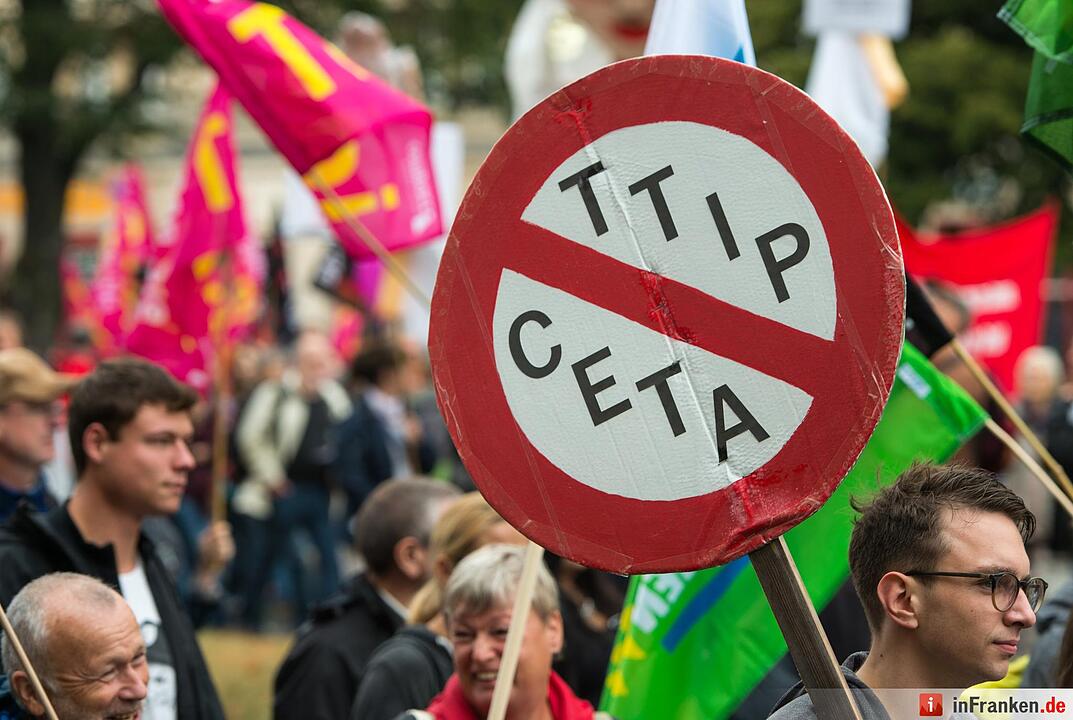 Demonstration gegen die Handelsabkommen