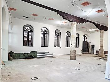 So sieht die Baustelle im Rathaussaal aus.