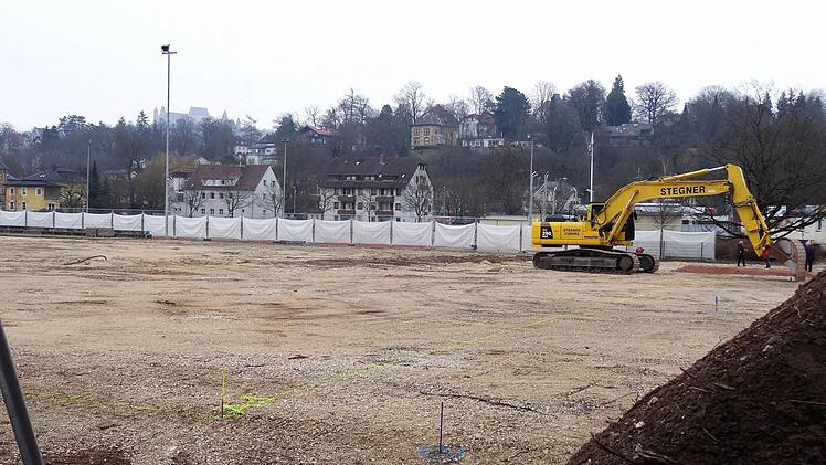 So präsentierte sich die Baustelle der neuen Angersporthalle in Coburg im März 2016Foto: Jochen Berger