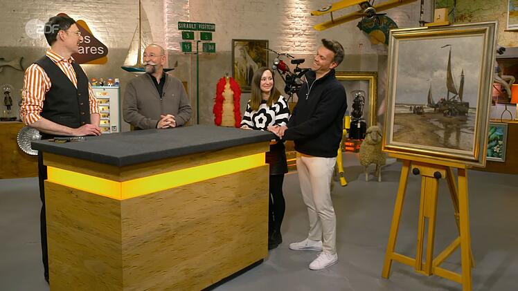 Ein Öl-Gemälde von Eugen Kampf aus dem Jahr 1895 wollten Sabrina und Dennis für bis zu 500 Euro veräußern. Colmar Schulte-Goltz erhöhte auf bis zu 1.200. Daniel Meyer war das Bild 1.000 Euro wert.