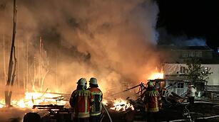 Sägewerk in Rehau in Flammen
