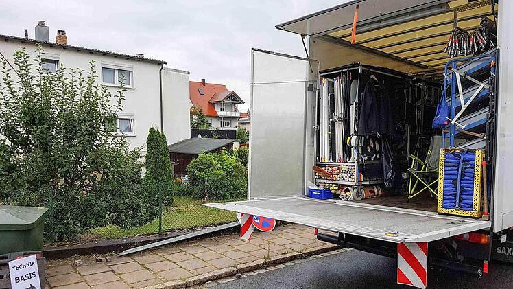 Blick auf die Dreharbeiten in der Steigerwaldstraße in Gaustadt. Foto: Riegerpress