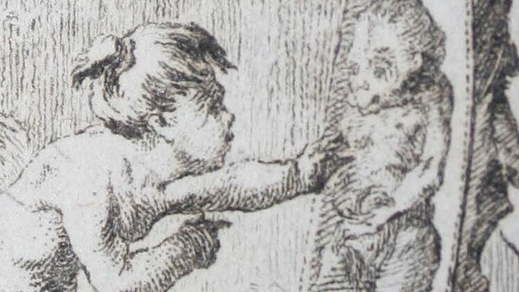 Grafik zu einer Lessing-Fabel aus Joachim Camerarius "Fabellae Aesopicae", Leipzig 1571. Der im Besitz der Landesbibliothek befindliche Sammelband gehörte Herzog Johann Casimir. Foto: Landesbibliothek