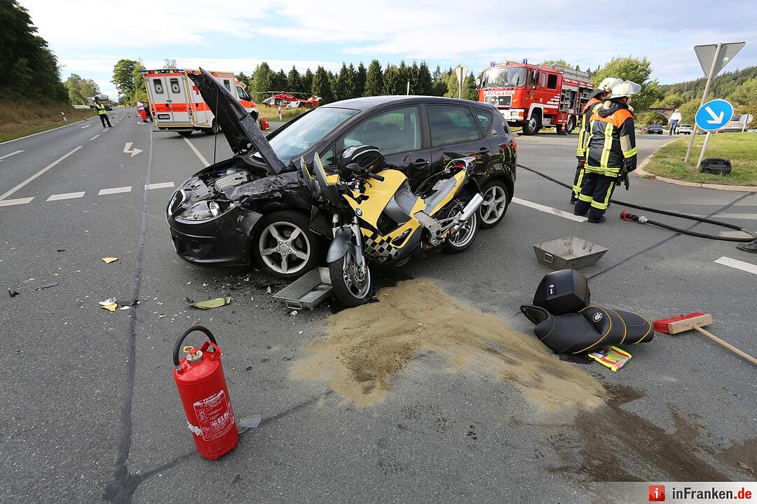 Schwerer Motorradunfall bei Naila