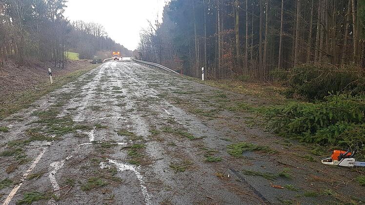 Die CO 27  glich bei Rottenbach mehr einem Feld als einer Kreisstraße. - Foto: Landkreis Coburg.