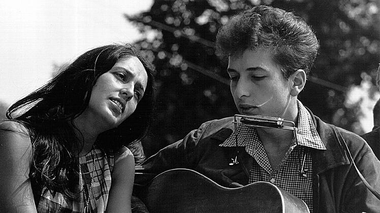 Zwei Ikonen der Folk-Musik: Joan Baez und Bob Dylan traten 1963 gemeinsam beim historischen Marsch nach Washington auf.