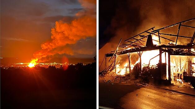 Scheunenbrand h&auml;lt Michelau in Atem: Verletzte und gro&szlig;er Schaden