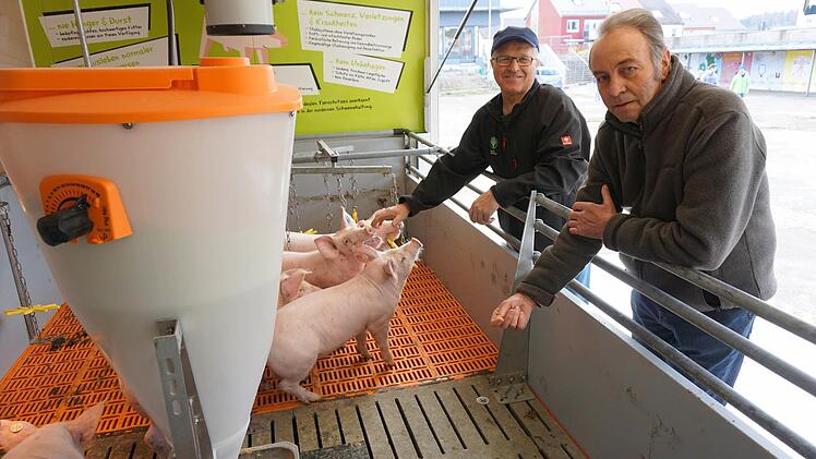 Gottfried Geiling (rechts) und Wilfried Dittmann sind "Schweine-Profis".