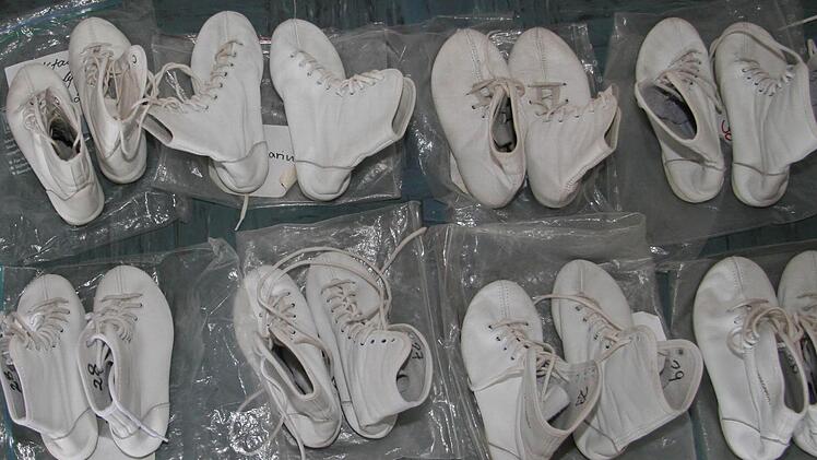 Die Purzelschühchen stehen schon bereit und warten auf das nächste Training.