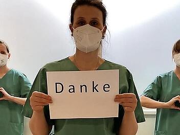 Das Team der Covid-Stationen am Klinikum dankt allen, die den Pflegekr&auml;ften Mut machen und Wertsch&auml;tzung zeigen.