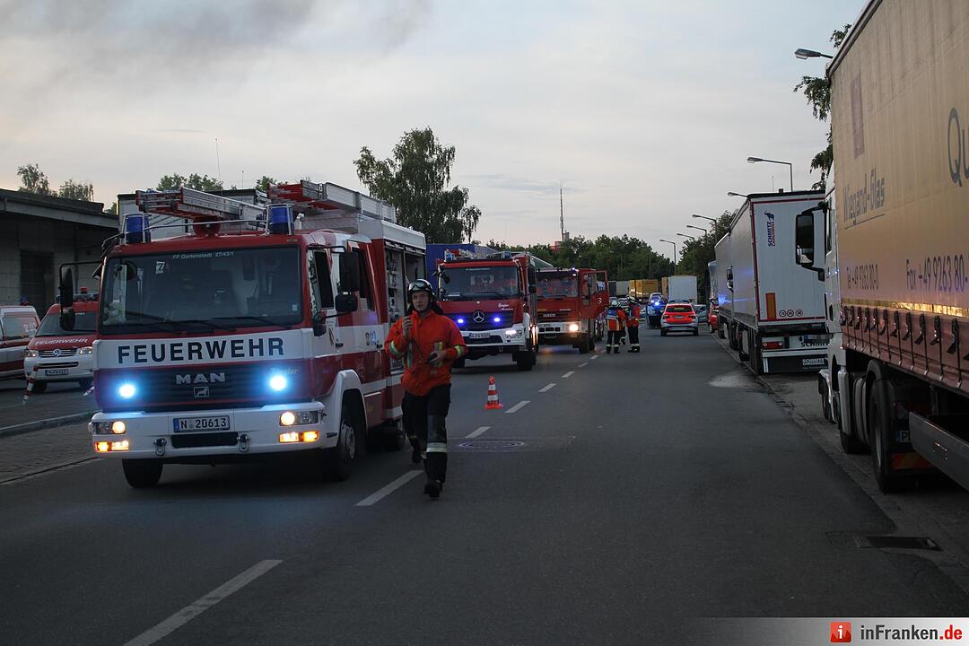 Müllberg am Nürnberger Hafen fängt Feuer – Großeinsatz der Feuerwehr