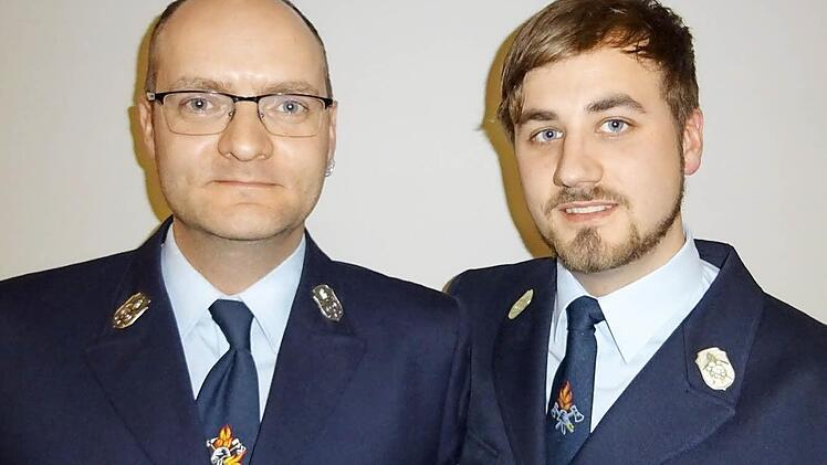 Stehen an der Spitze der FFW Großwenkheim: Michael Geßner (links) und Johannes Röß.  Foto: Anton Then
