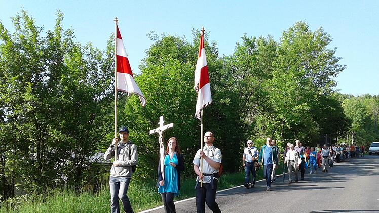 Die Kirchehrenbacher Wallfahrer auf dem Weg nach Gößweinstein Foto: Bastian Holzschuh