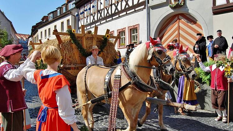 Beim Festumzug durch Münnerstadt. Foto: Sigismund von Dobschütz