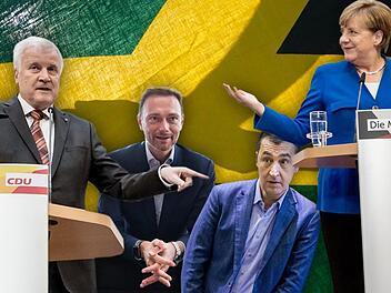 Horst Seehofer, Christian Lindner, Cem Özdemir und Angela Merkel (v. l.) versuchen sich ab heute an der Regierungsbildung. Fotos: dpa, Montage: M. Haller