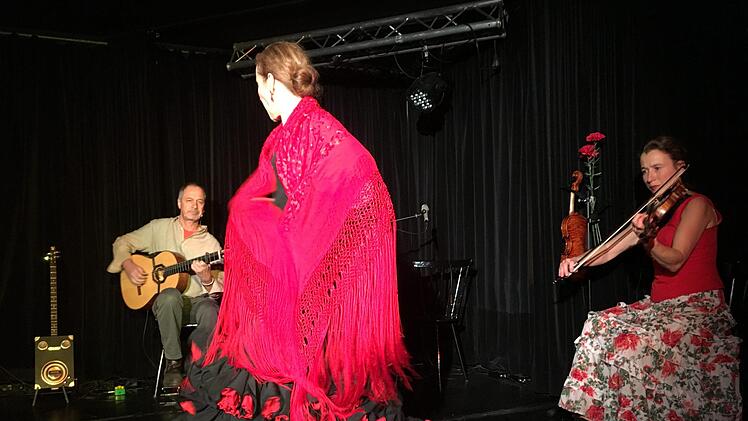 Barbara Puppa tanzt Flamenco zur Musik des Trios Agua y Vino  beim spanischen Abend. Foto: Hans Dietrich Unger