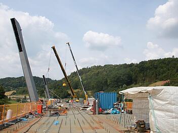 Blick auf die Brückenbaustelle in Untersteinach. Foto: Jürgen Gärtner