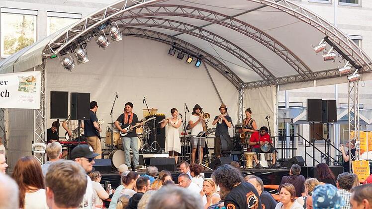 Im Schlosshof von Herzogenaurach liefert sich eine Band nach der anderen eine Megashow.  Fotos: PR