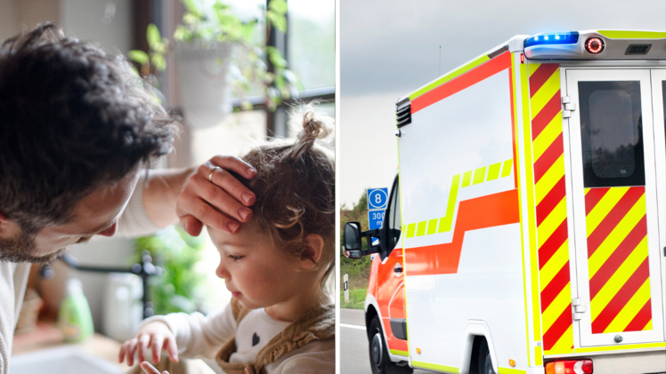 Ein Kleinkind musste ambulant behandelt werden, nachdem es mit einem Auto zusammengeprallt war.