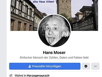 Die Zunge raus und durch - der echte Name erscheint auf der Seite nicht.