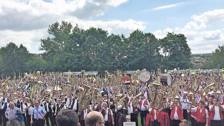 Die oberfränkische Orchesterlandschaft hatte einiges zu bieten beim Gründungsjubiläum des Musikvereins Priesendorf.  Foto: Melanie Wolf