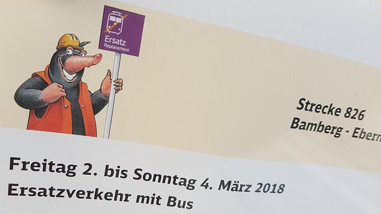 Am Bahnhaltepunkt findet sich ein Hinweis auf die Ersatz-Busse.Eckehard Kiesewetter