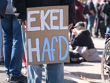 Landesparteitag AfD Sachsen-Anhalt - Proteste