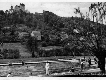 Postkarte des Egloffsteiner Freibades von 1936 Repro: Reinhard Löwisch