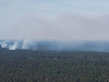Brand im Berliner Grunewald nach Explosion am Donnerstag (4. August 2022)